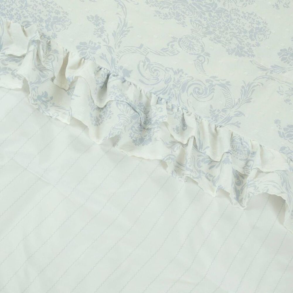 Open Box - Harlow & Wren - Twin Ruffle Comforter Set Blue Floral Multicolored - Picture 4 of 4